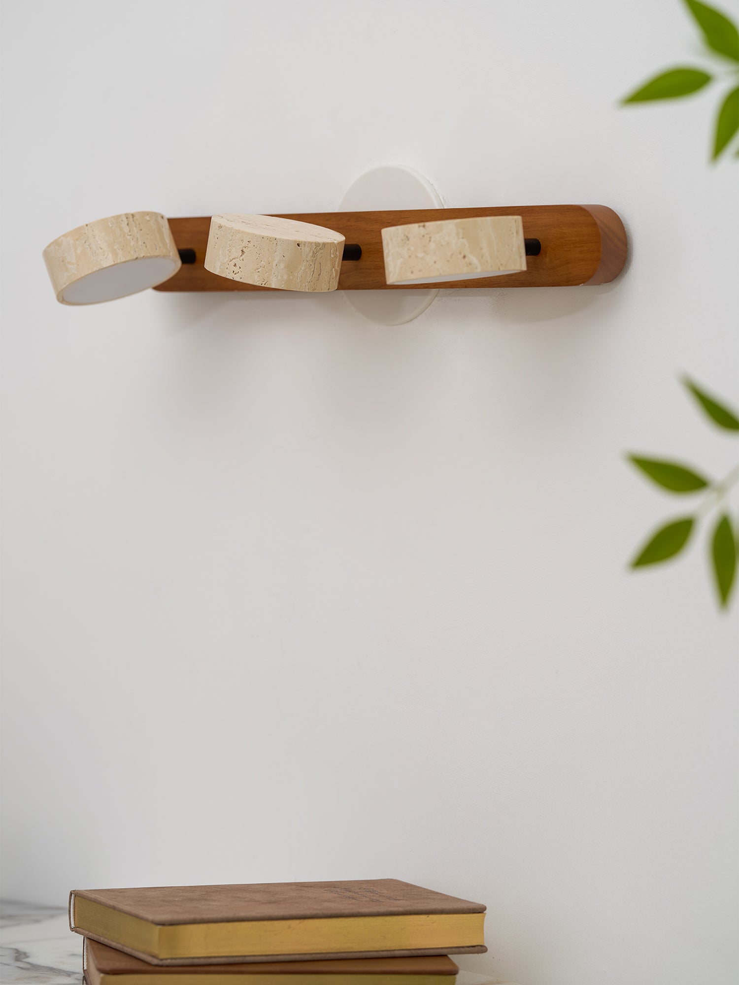 Travertine Duo LED Wall Light Natural Stone Dimmable Bedroom Living Room — 2 to 3 Lights