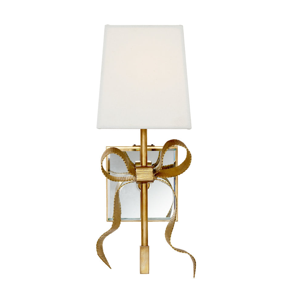 Ribelle Black Wall Sconce with Elegant Gold Bow Accent