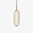 Linear Glass Tube Pendant Light Gold Hardware Warm Cool LED Dining Room Bedroom — 3 Heights Set