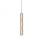Linear Glass Tube Pendant Light Gold Hardware Warm Cool LED Dining Room Bedroom — 3 Heights Set