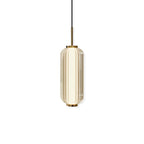 Linear Glass Tube Pendant Light Gold Hardware Warm Cool LED Dining Room Bedroom — 3 Heights Set
