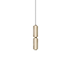 Linear Glass Tube Pendant Light Gold Hardware Warm Cool LED Dining Room Bedroom — 3 Heights Set