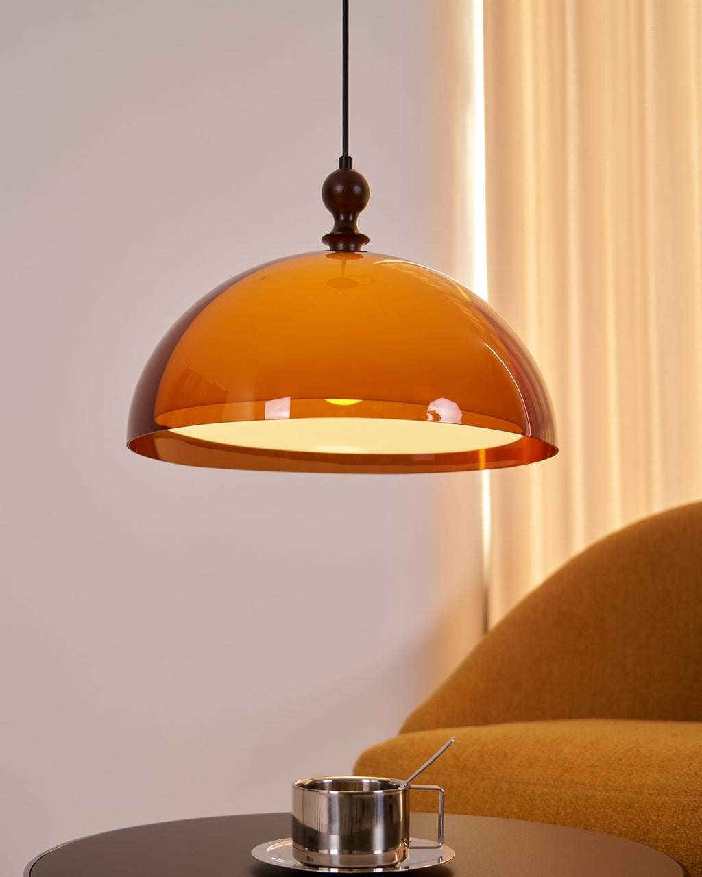 Solven Amber Acrylic Dome Pendant Light