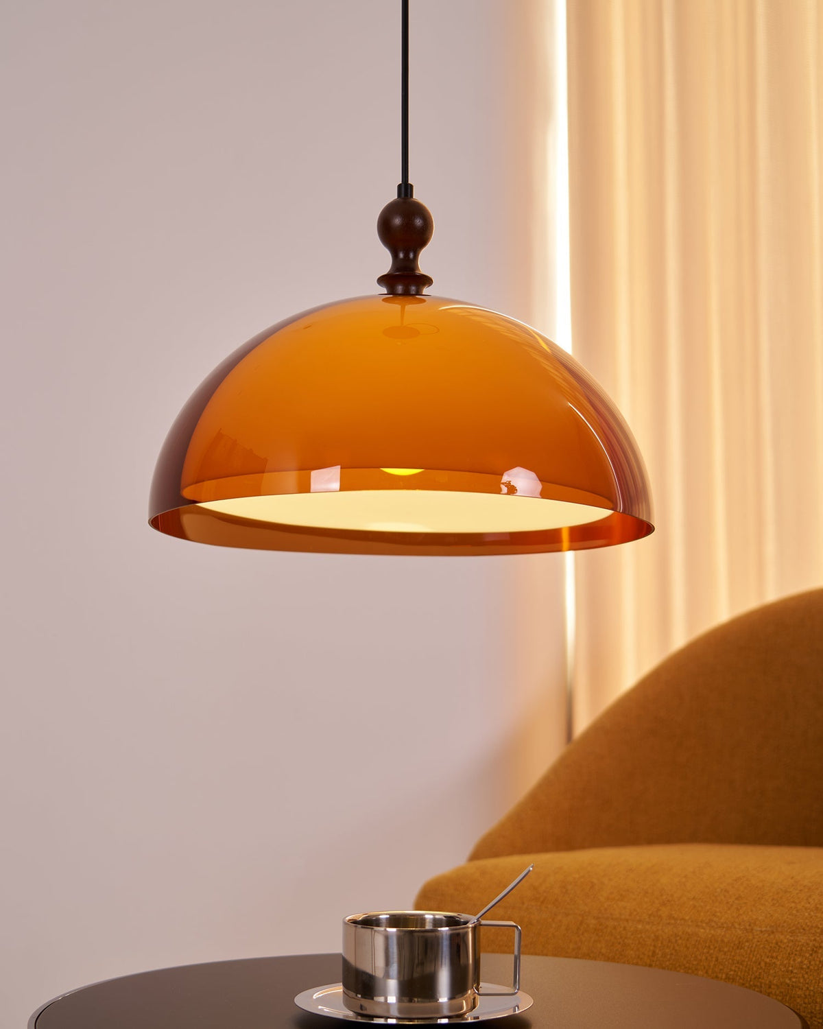Solven Amber Acrylic Dome Pendant Light