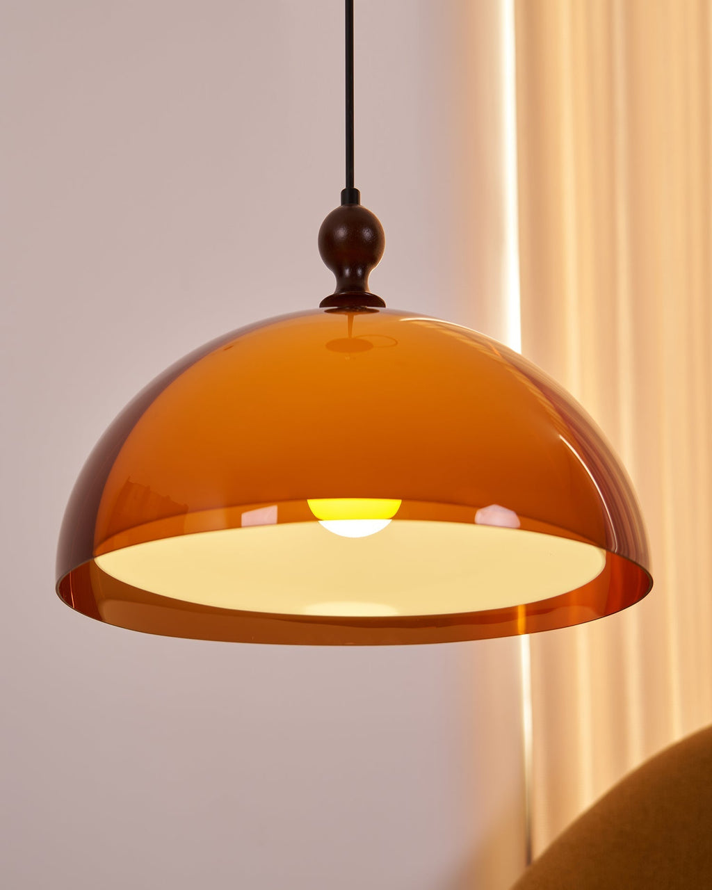Solven Amber Acrylic Dome Pendant Light