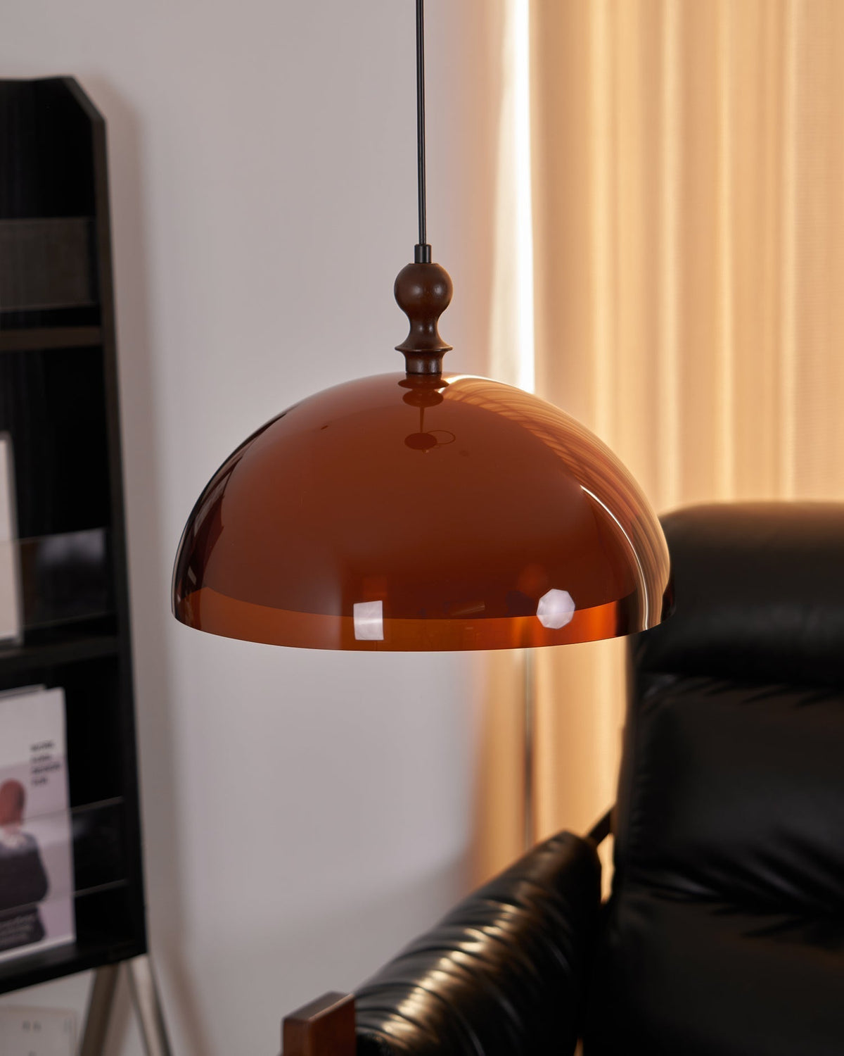 Solven Amber Acrylic Dome Pendant Light