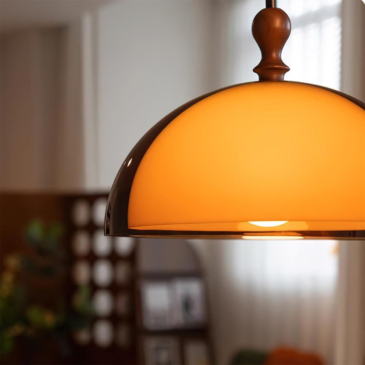 Solven Amber Acrylic Dome Pendant Light
