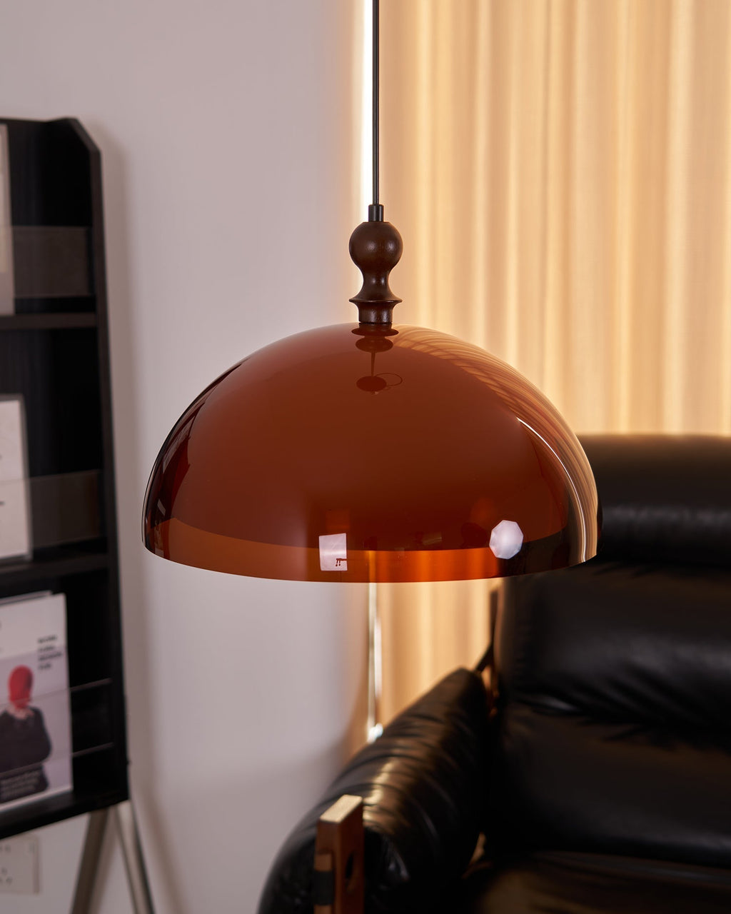 Solven Amber Acrylic Dome Pendant Light