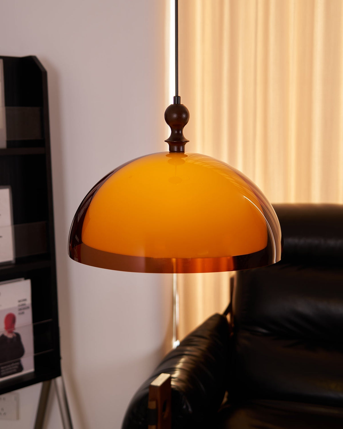 Solven Amber Acrylic Dome Pendant Light