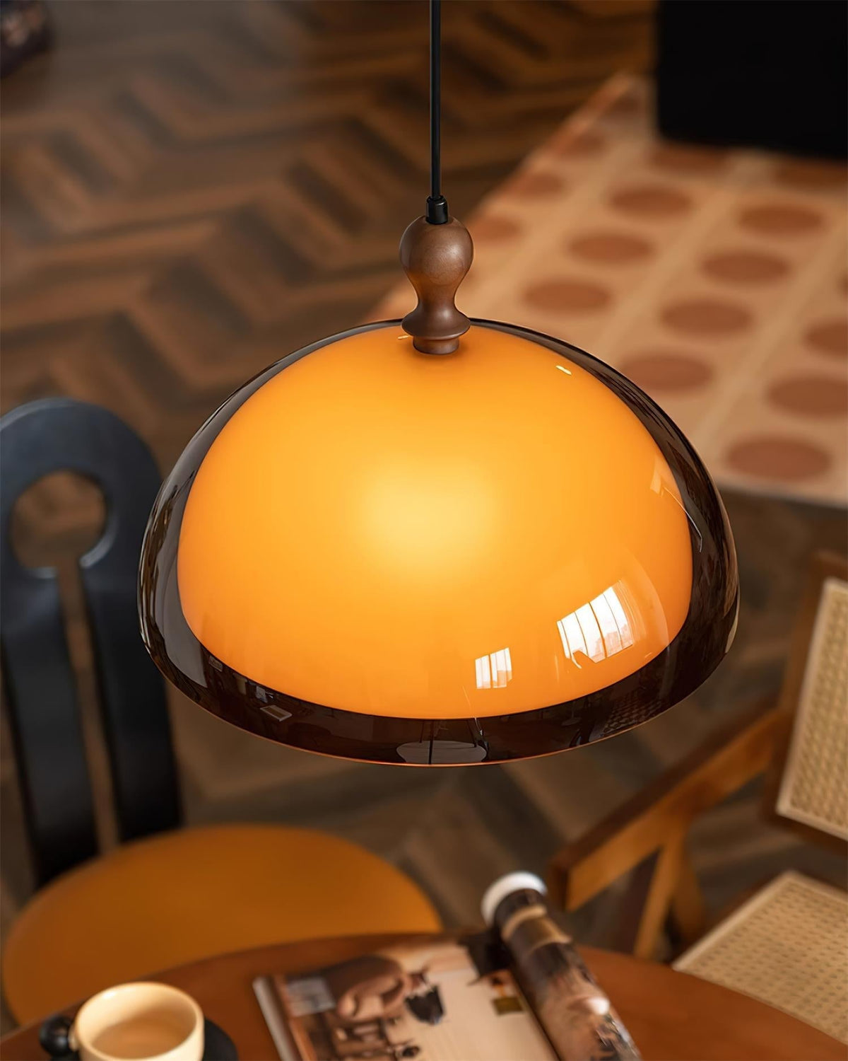 Solven Amber Acrylic Dome Pendant Light