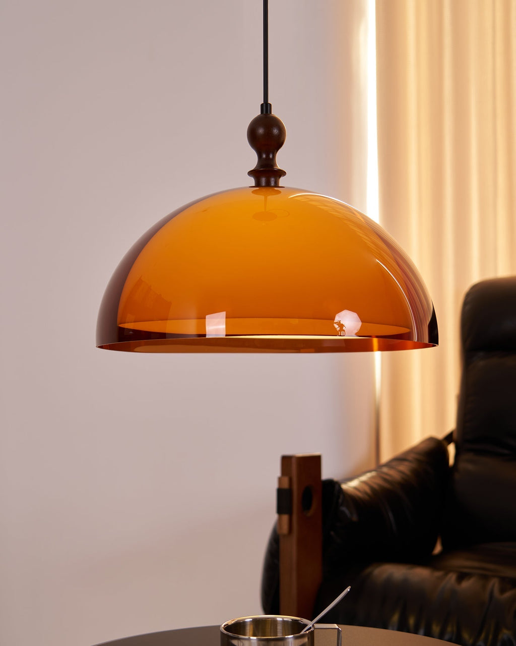 Solven Amber Acrylic Dome Pendant Light