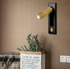 Embedded Bedside Wall Sconce Hidden Switch LED Warm Cool Bedroom — Matt Black Copper 3 Finishes