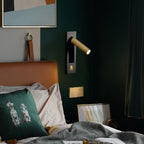 Embedded Bedside Wall Sconce Hidden Switch LED Warm Cool Bedroom — Matt Black Copper 3 Finishes