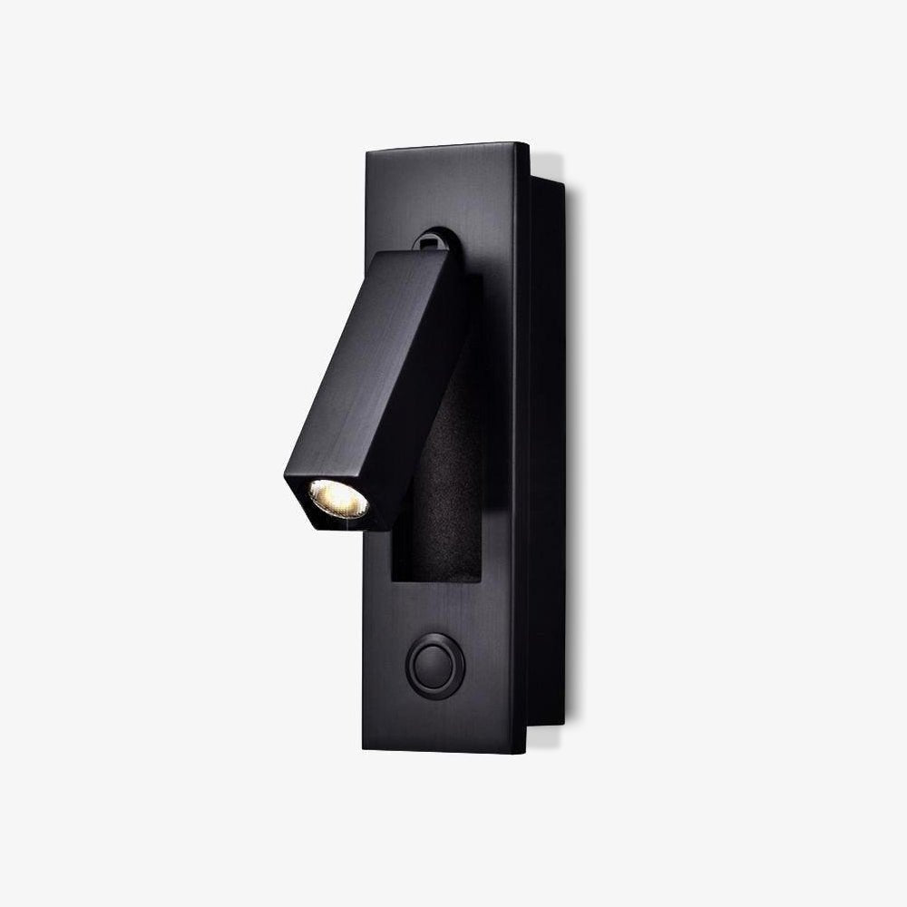 Embedded Bedside Wall Sconce Hidden Switch LED Warm Cool Bedroom — Matt Black Copper 3 Finishes