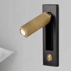 Embedded Bedside Wall Sconce Hidden Switch LED Warm Cool Bedroom — Matt Black Copper 3 Finishes