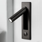 Embedded Bedside Wall Sconce Hidden Switch LED Warm Cool Bedroom — Matt Black Copper 3 Finishes