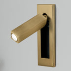 Embedded Bedside Wall Sconce Hidden Switch LED Warm Cool Bedroom — Matt Black Copper 3 Finishes