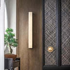 Isen Linear Wall Lamp – Elegant Brass & Alabaster Lighting