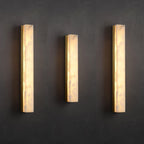 Isen Linear Wall Lamp – Elegant Brass & Alabaster Lighting