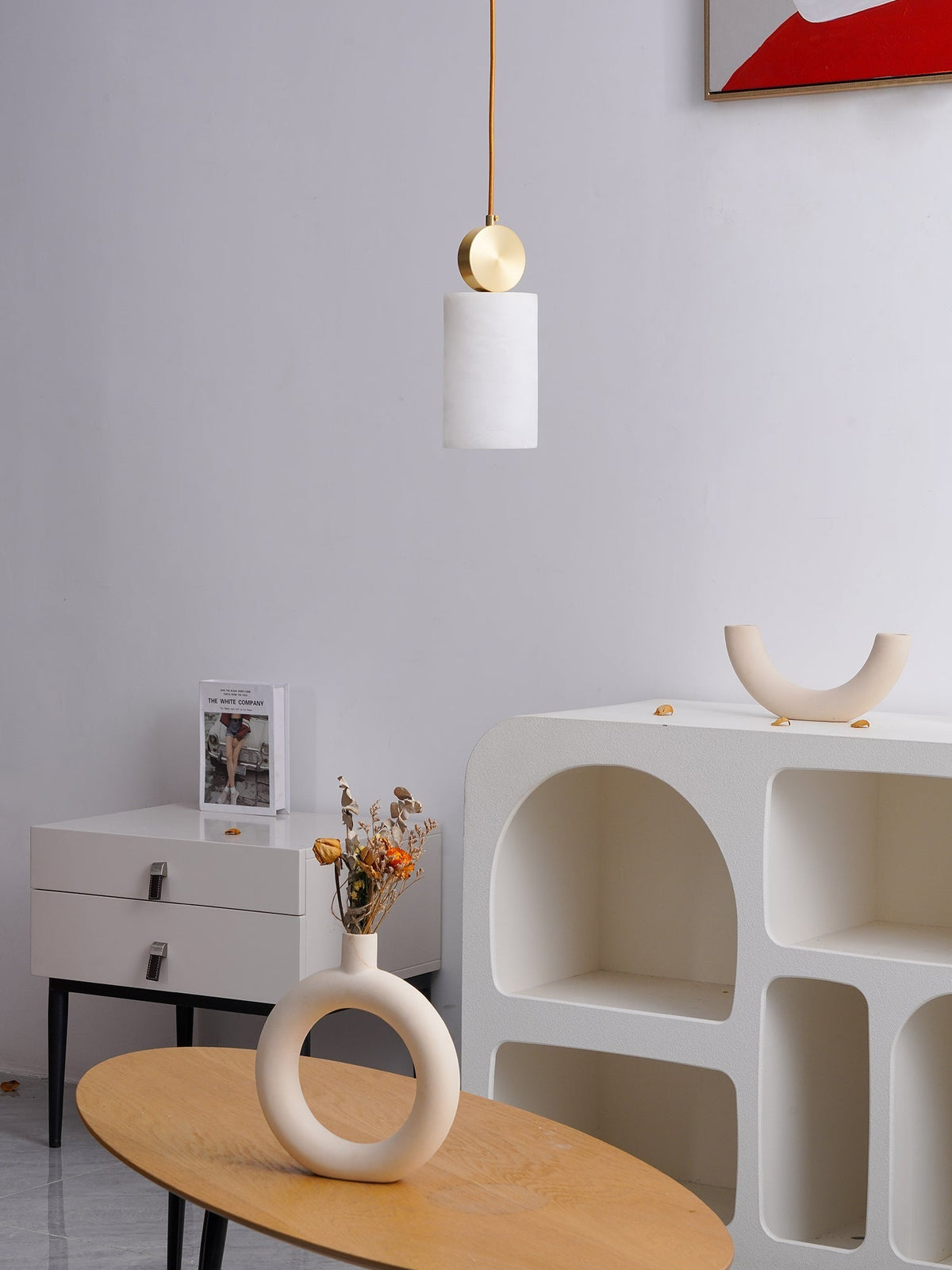 Etruscan Pendant Light Alabaster & Brass