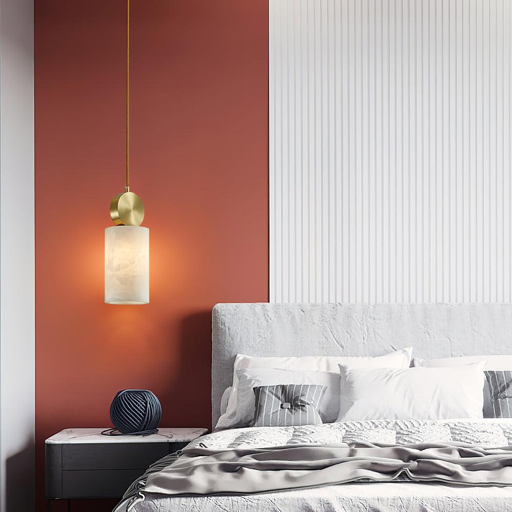 Lyrindis Cylinder Alabaster Pendant Light