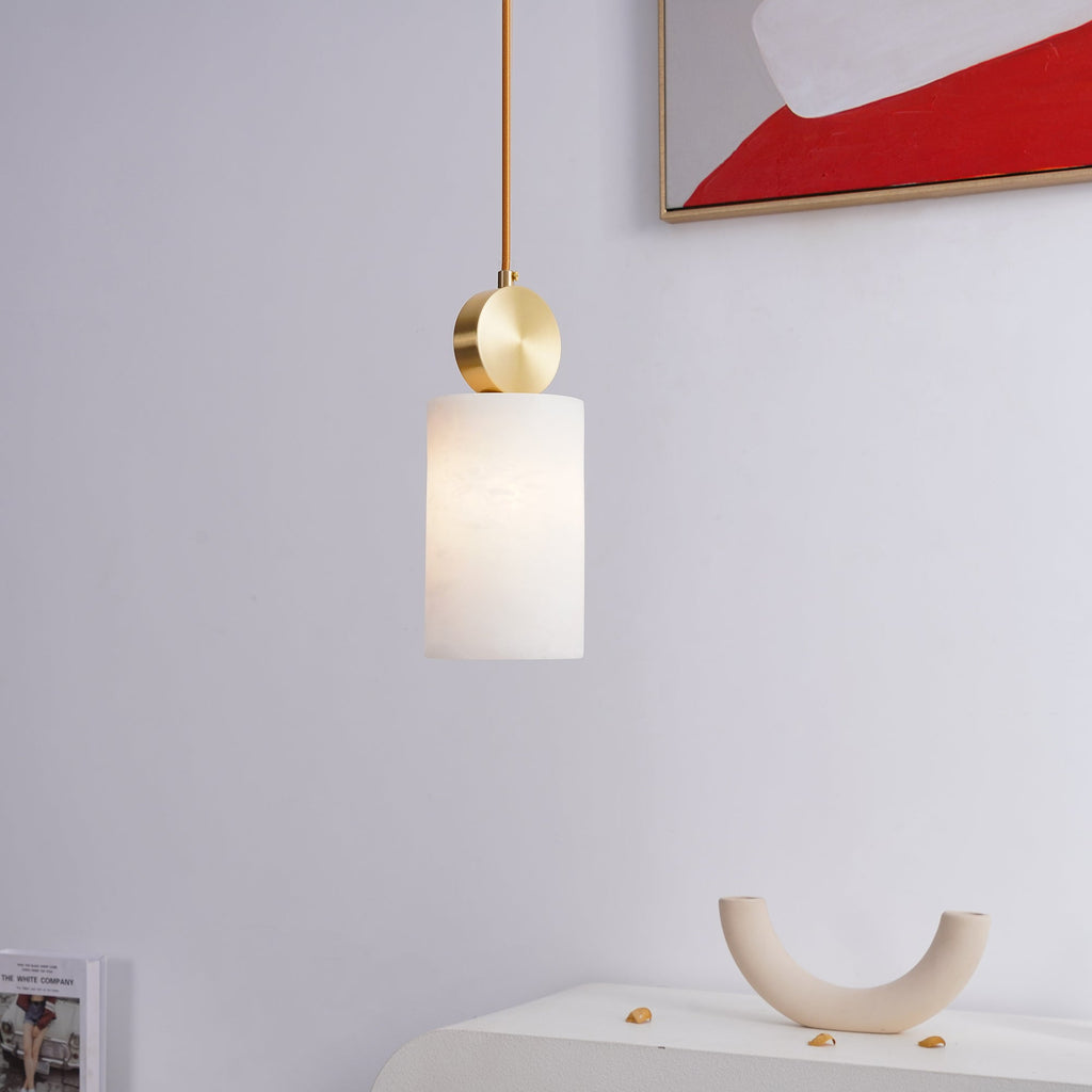 Etruscan Pendant Light Alabaster & Brass