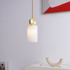 Etruscan Pendant Light Alabaster & Brass