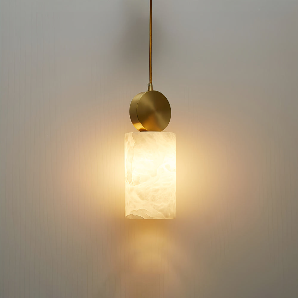 Etruscan Pendant Light Alabaster & Brass