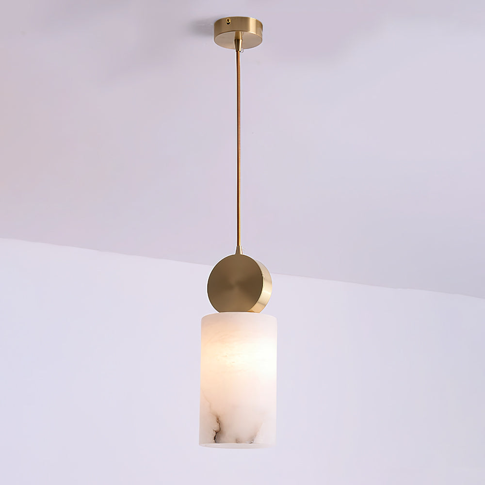 Etruscan Pendant Light Alabaster & Brass