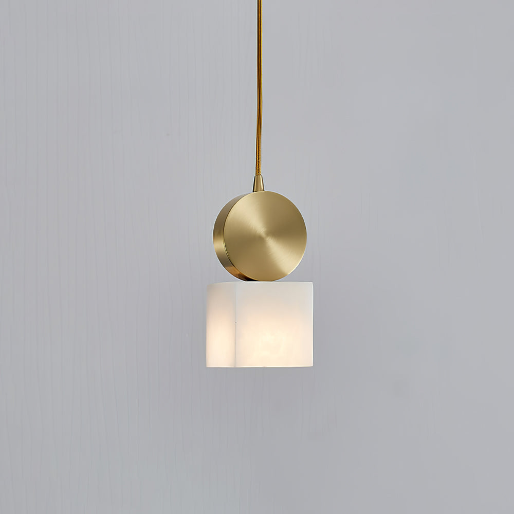 Etruscan Pendant Light Alabaster & Brass