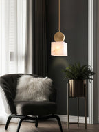 Etruscan Pendant Light Alabaster & Brass