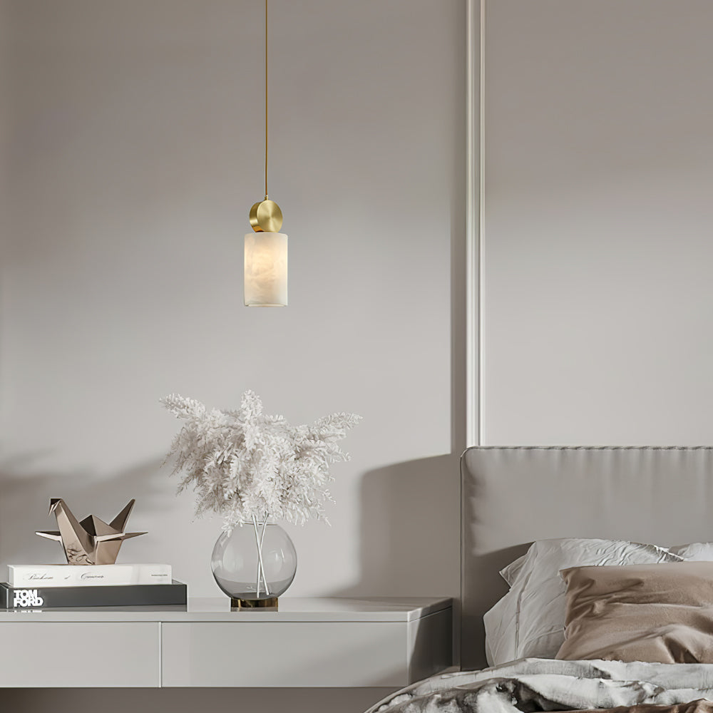 Etruscan Pendant Light Alabaster & Brass