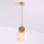 Etruscan Pendant Light Alabaster & Brass