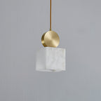 Etruscan Pendant Light Alabaster & Brass