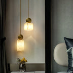 Etruscan Pendant Light Alabaster & Brass