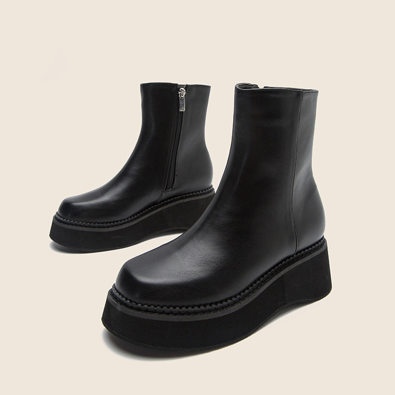 Women's Platform Chelsea Boots - British Style Thick Sole Ankle Boots