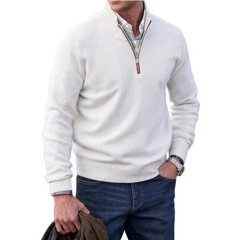 Men's Zipper Stand up Collar Sweater