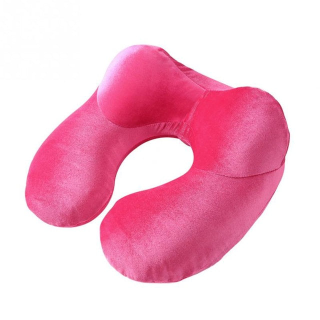 Inflatable Travel Neck Pillow – Soft U-Shaped Neck Support Pillow for Flights