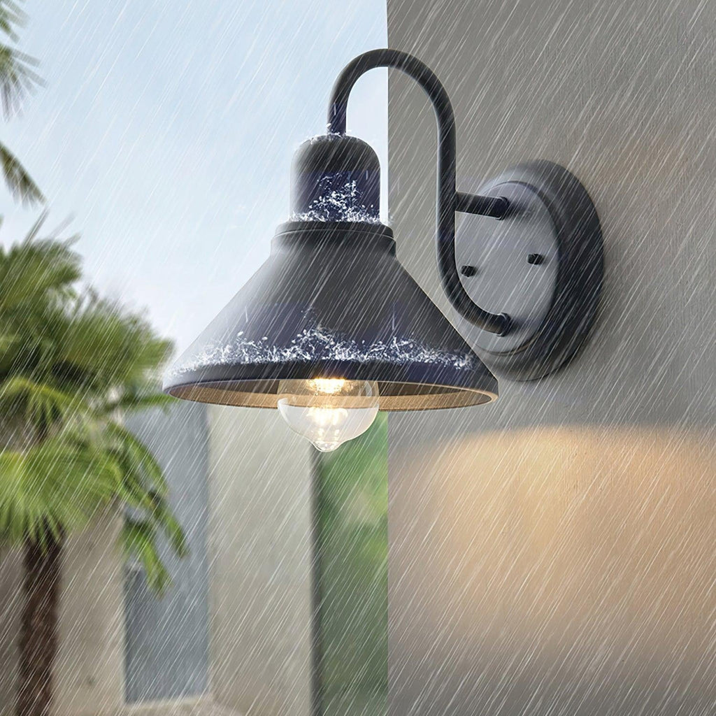 Ray Vintage Cone-Shaped Outdoor Wall Lamp
