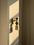 Flume Alabaster Wall Lamp Natural Stone LED Elongated Form Bedroom Living Room — 3 Size Options