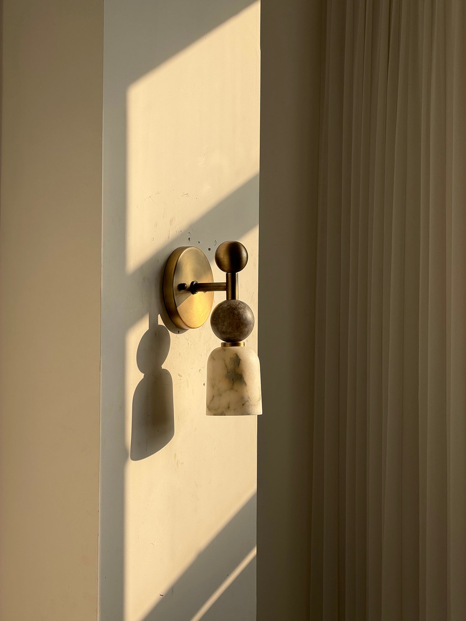 Flume Alabaster Wall Lamp Natural Stone LED Elongated Form Bedroom Living Room — 3 Size Options