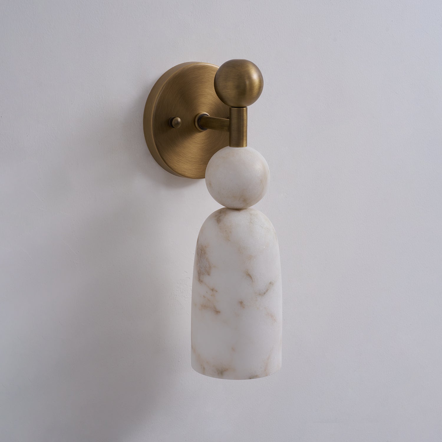 Flume Alabaster Wall Lamp Natural Stone LED Elongated Form Bedroom Living Room — 3 Size Options