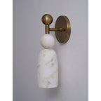 Flume Alabaster Wall Lamp Natural Stone LED Elongated Form Bedroom Living Room — 3 Size Options