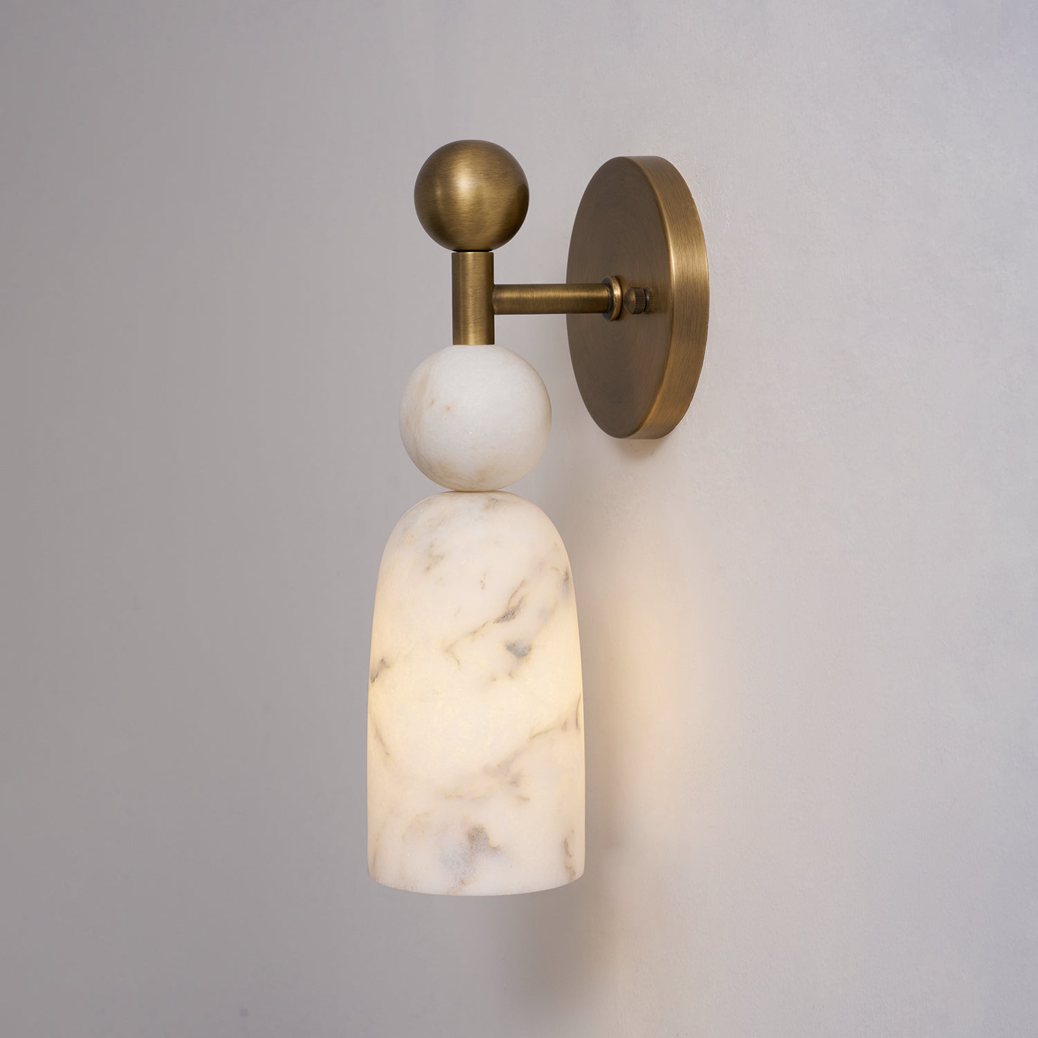 Flume Alabaster Wall Lamp Natural Stone LED Elongated Form Bedroom Living Room — 3 Size Options