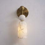 Flume Alabaster Wall Lamp Natural Stone LED Elongated Form Bedroom Living Room — 3 Size Options