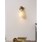 Flume Alabaster Wall Lamp Natural Stone LED Elongated Form Bedroom Living Room — 3 Size Options