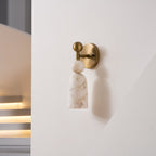 Flume Alabaster Wall Lamp Natural Stone LED Elongated Form Bedroom Living Room — 3 Size Options