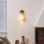 Flume Alabaster Wall Lamp Natural Stone LED Elongated Form Bedroom Living Room — 3 Size Options