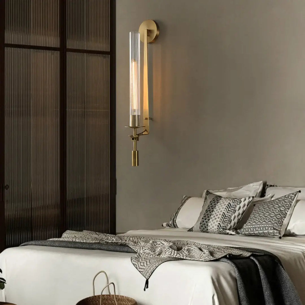 Lucian Farmhouse Indoor Wall Lamp with Glass Shade