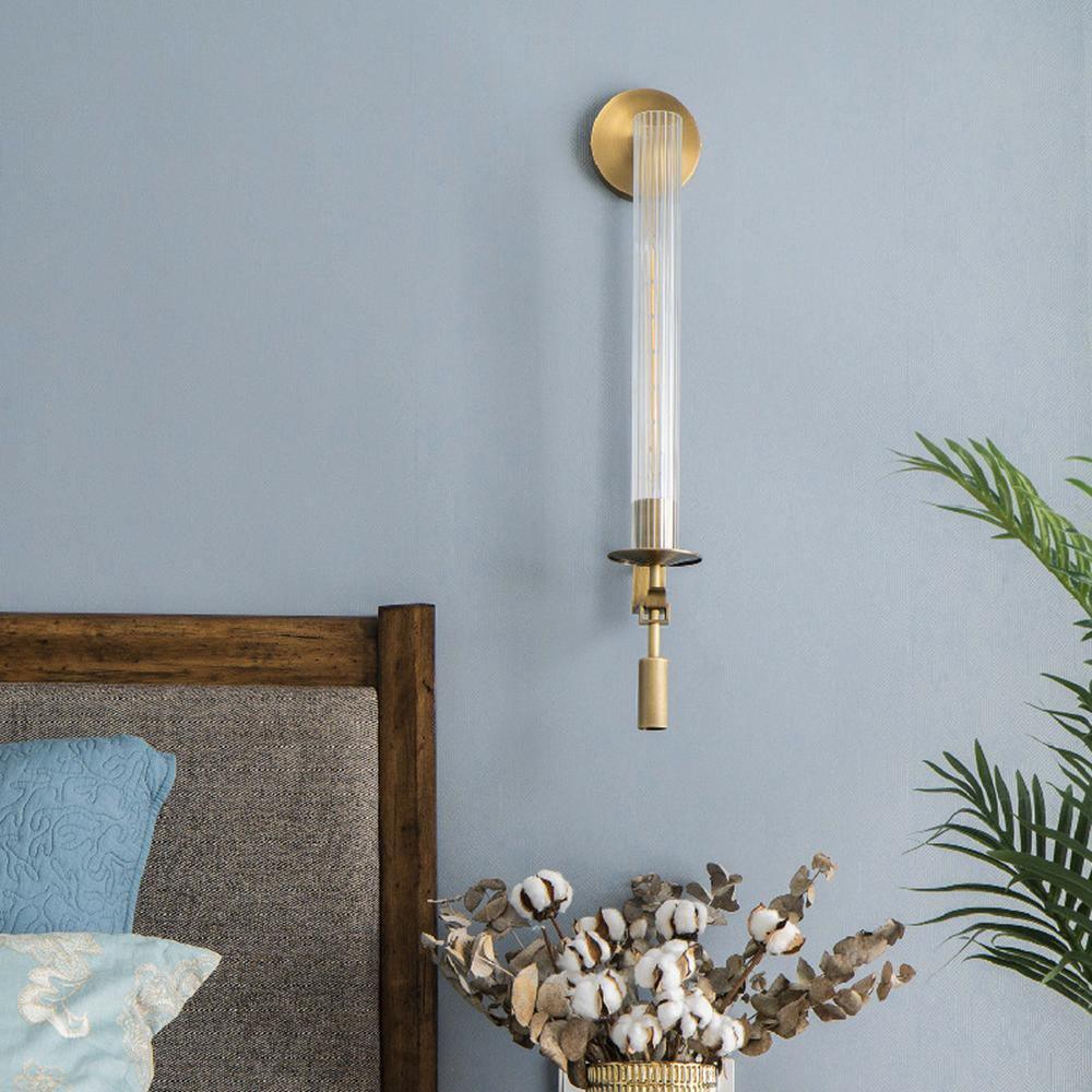 Lucian Farmhouse Indoor Wall Lamp with Glass Shade